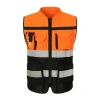 New safety round-neck walkie-talkie splicing reflective vest, multi-pocket reflective vest. Safety round-neck walkie-talkie splicing reflective vest, multi-pocket reflective vest details Picture
